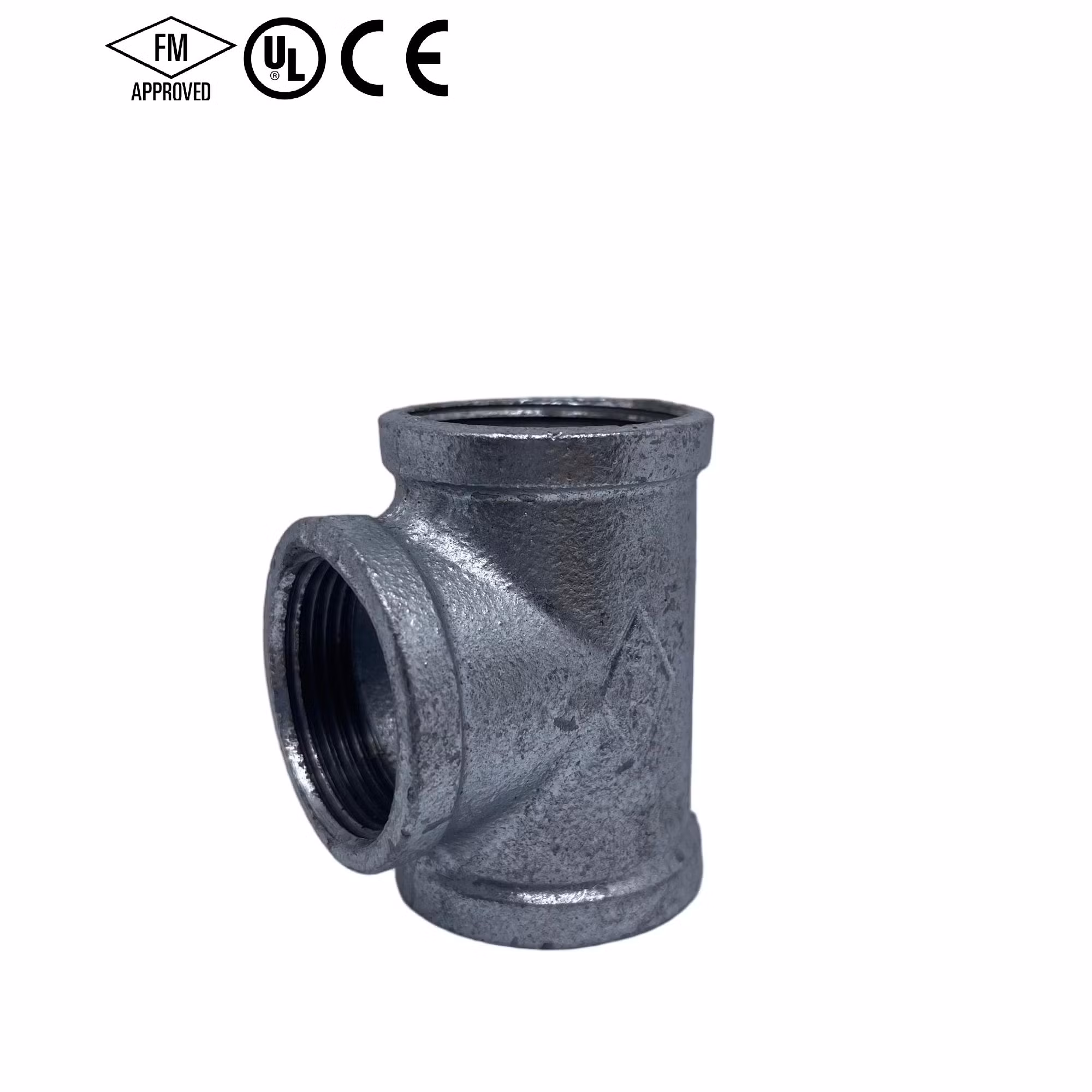 FM\UL Equal Tee Malleable Iron Hot-DIP Galvanized Thread Pipe Fitting for Water