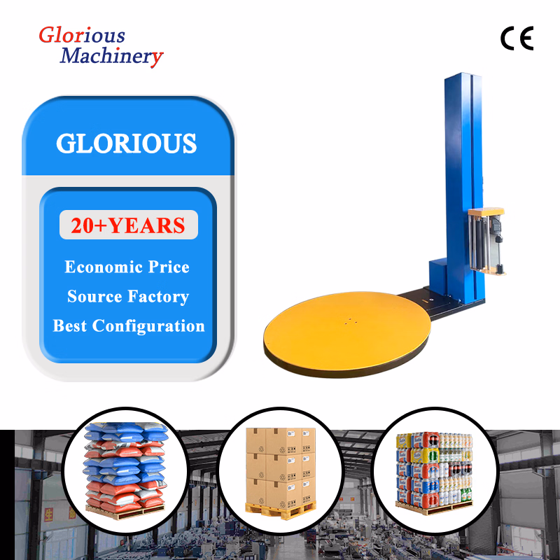 Tray Wrapping Semi Stretch Film Wrapper Plastic Packaging Turntable Pallet Machine - Turntable Palle