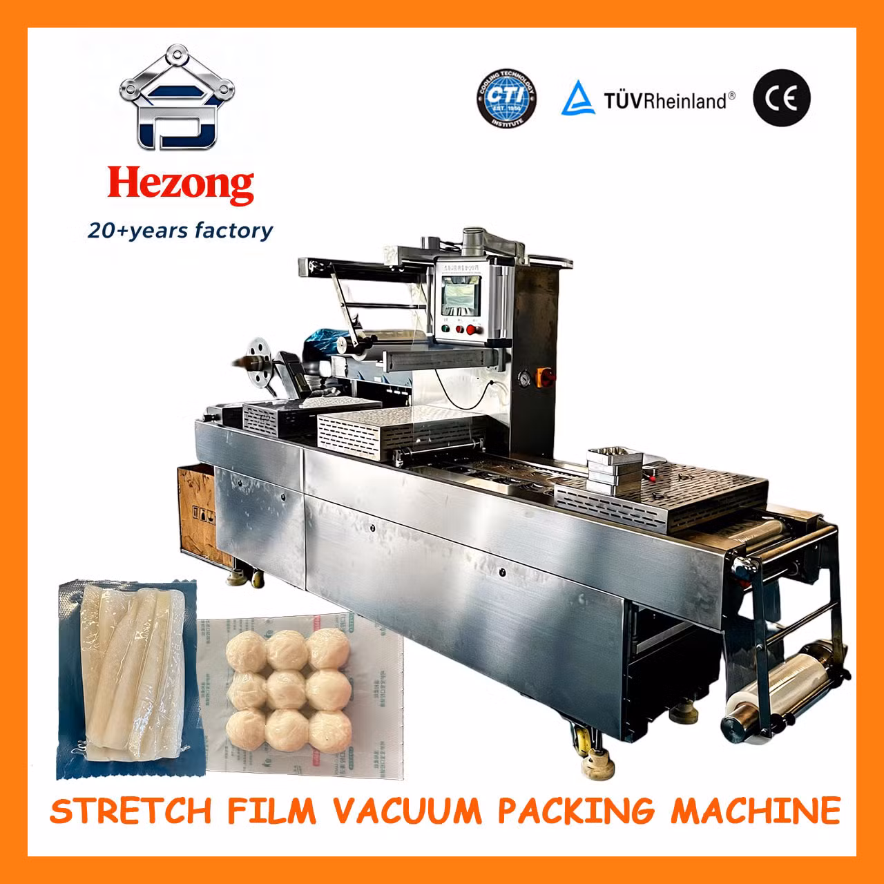 Large Automatic Thermoforming Food Vacuum Packaging Machine Sausage Meat Stretch Film Packing Machin