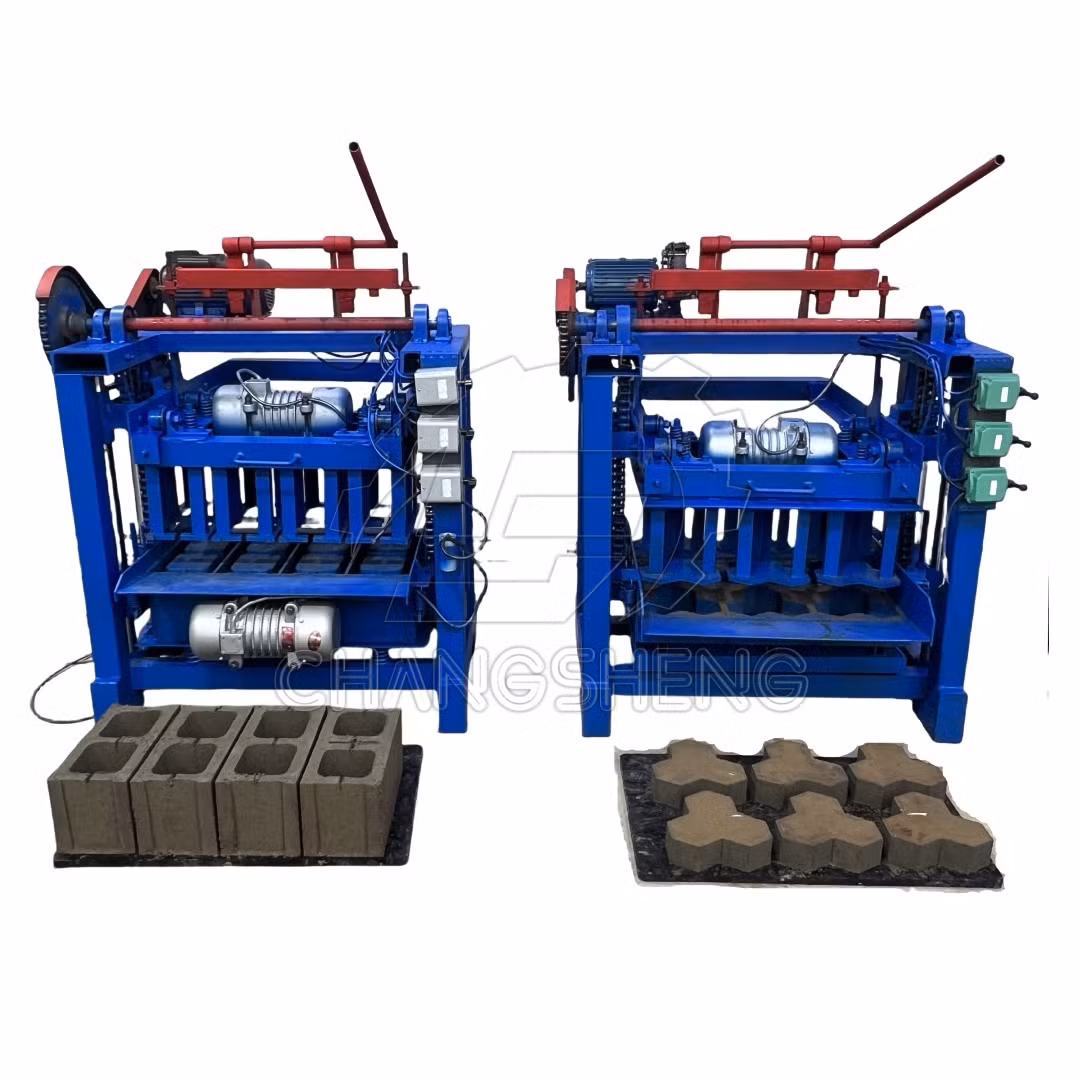 4-35A Construction Machine Paving Brick Hollow Block Semi Automatic Cement Block Making Machine with